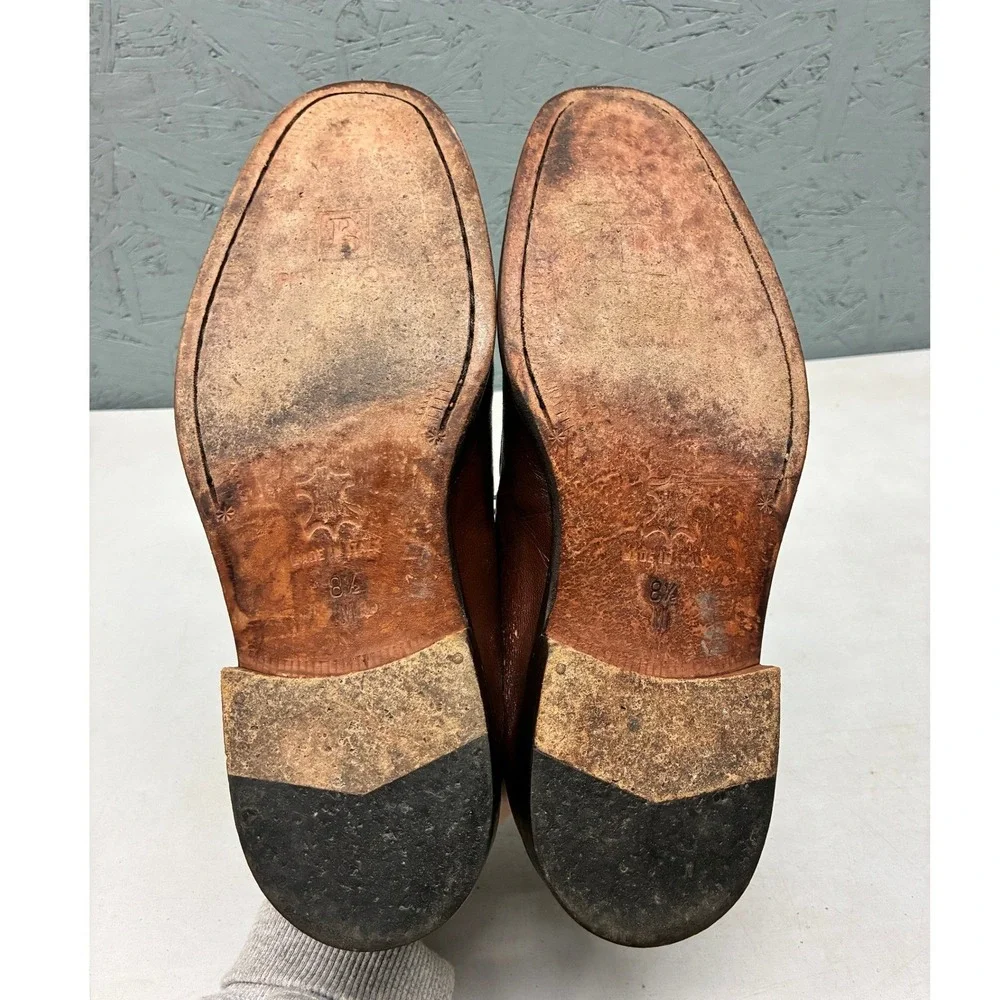 Pitti Shoes Firenze Cap Toe Derby Shoes Mens 8.5 M Brown Leather Made In Italy